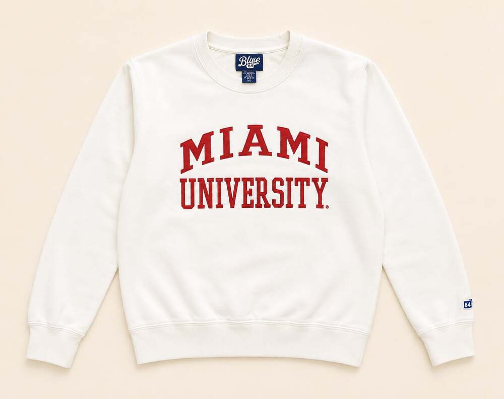Blue 84 Miami University Embroidered Collegiate Crewneck Sweatshirt XS